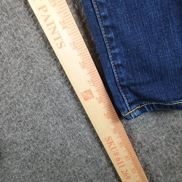 Express X2 Jeans Women 2 Ultra Low Rise Skinny Leg W01 Medium Wash Jewel Accents - Picture 14 of 15